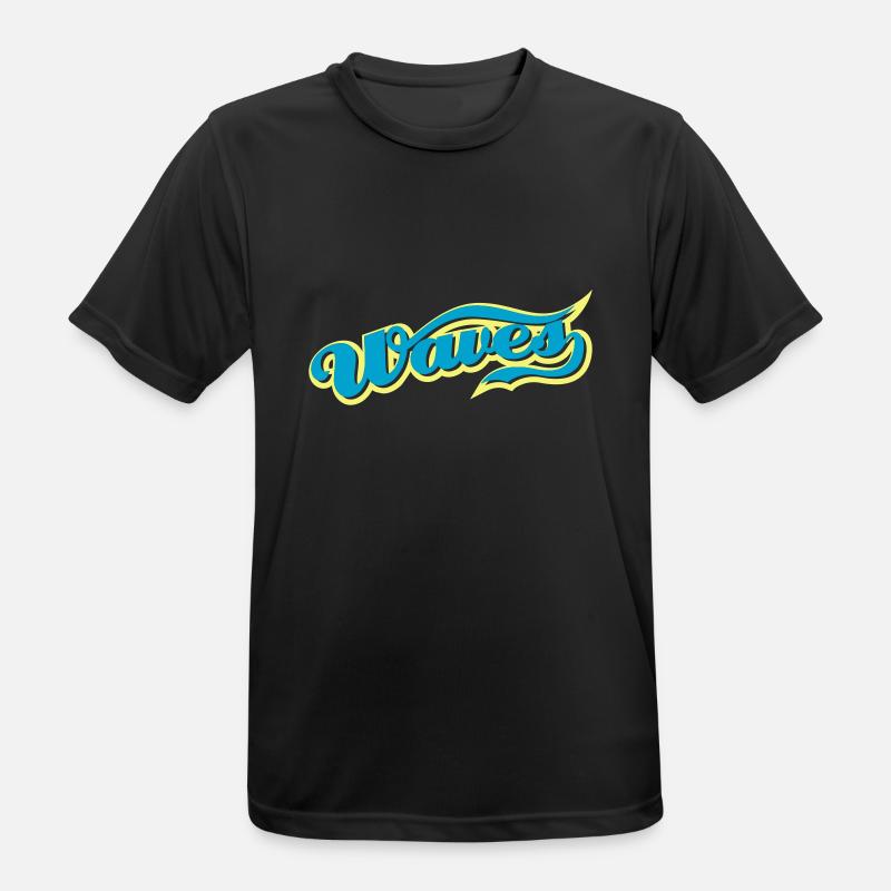 waves - Männer T-Shirt atmungsaktiv - Schwarz