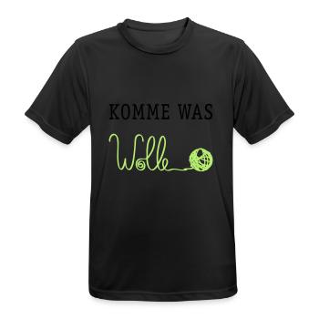 Komme was Wolle - Männer T-Shirt atmungsaktiv - Schwarz - Vorne - AI Model Male 178 light (178cm)