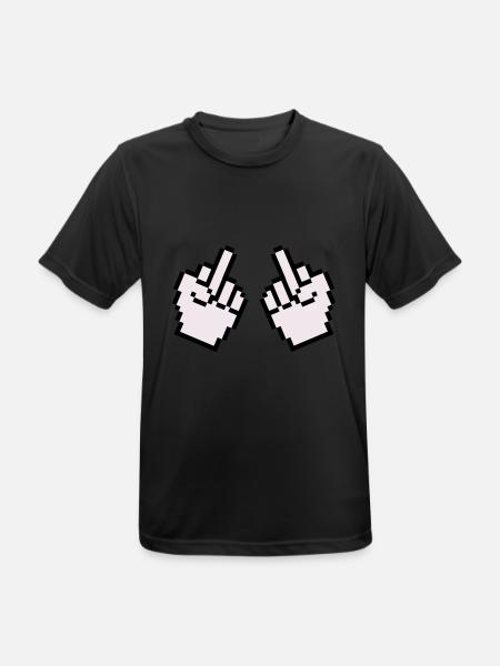 mittelfinger pixel 2 - Männer T-Shirt atmungsaktiv - Schwarz