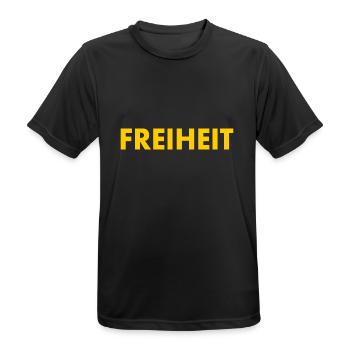 freiheit - Männer T-Shirt atmungsaktiv - Schwarz - Vorne - AI Model Male 178 light (178cm)