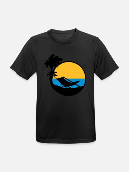 palmen sun silhouette lounge chair beach chair url - Men's Breathable T-Shirt - black