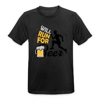 Run for Beer - Men's Breathable T-Shirt - black - Front - AI Model Male 178 light (178cm)