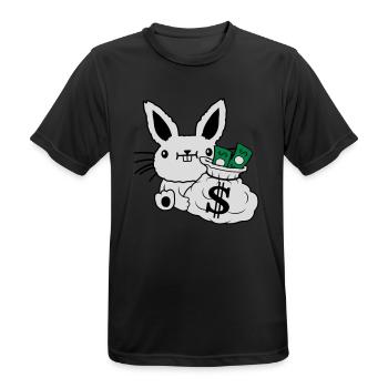 Reicher Geldsack Osterhase Geldscheine - Männer T-Shirt atmungsaktiv - Schwarz - Vorne - AI Model Male 178 light (178cm)
