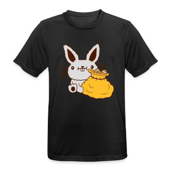 Lapin de Pâques grand sac d’oeufs - T-shirt respirant Homme - noir - Devant - AI Model Male 178 light (178cm)