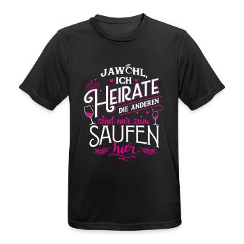 Braut Junggesellin Junggesellinenabschied JGA Ja - Männer T-Shirt atmungsaktiv - Schwarz - Vorne - AI Model Male 178 light (178cm)
