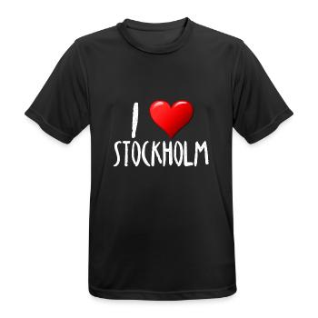 J'aime Stockholm - T-shirt respirant Homme - noir - Devant - AI Model Male 178 light (178cm)