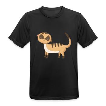 Chat de mer suricate - T-shirt respirant Homme - noir - Devant - AI Model Male 178 light (178cm)
