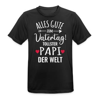 Alles Gute zum Vatertag bester Papa tollster Papi - Männer T-Shirt atmungsaktiv - Schwarz - Vorne - AI Model Male 178 light (178cm)