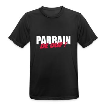 Parrain de ouf ! - T-shirt respirant Homme - noir - Devant - AI Model Male 178 light (178cm)