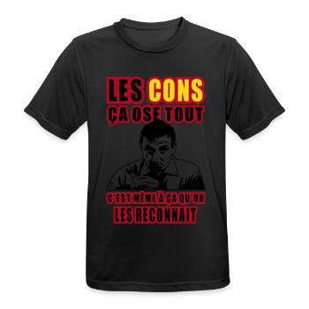 les cons ça ose tout lino ventura - T-shirt respirant Homme - noir - Devant - AI Model Male 178 light (178cm)