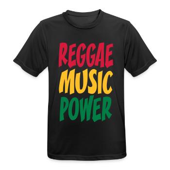 rasta Musikleistung - Männer T-Shirt atmungsaktiv - Schwarz - Vorne - AI Model Male 178 light (178cm)