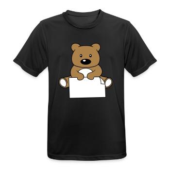 baer teddy klein suess niedlich kuscheltier grizzl - Männer T-Shirt atmungsaktiv - Schwarz - Vorne - AI Model Male 178 light (178cm)