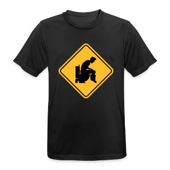 warnung verboten schild logo achtung vorsicht dang - Männer T-Shirt atmungsaktiv - Schwarz - Vorne - AI Model Male 178 light (178cm)
