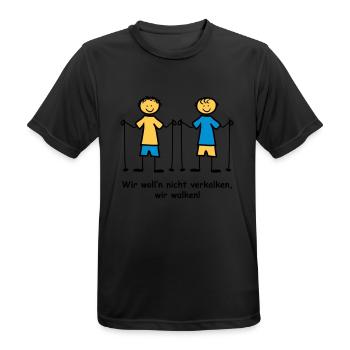 Walking - Männer T-Shirt atmungsaktiv - Schwarz - Vorne - AI Model Male 178 light (178cm)
