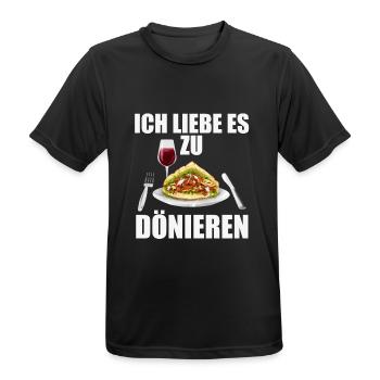 Dönieren - Männer T-Shirt atmungsaktiv - Schwarz - Vorne - AI Model Male 178 light (178cm)