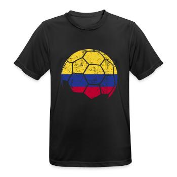 Colombia Soccer Ball Fußball - Männer T-Shirt atmungsaktiv - Schwarz - Vorne - AI Model Male 178 light (178cm)