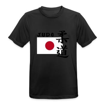 Drapeau du Japon avec le judo Logo - T-shirt respirant Homme - noir - Devant - AI Model Male 178 light (178cm)