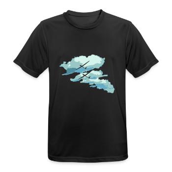 Clouds glider gift pilot cross-country flight - Men's Breathable T-Shirt - black - Front - AI Model Male 178 light (178cm)