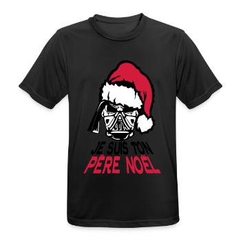 je suis ton pere noel citation tete mort - T-shirt respirant Homme - noir - Devant - AI Model Male 178 light (178cm)
