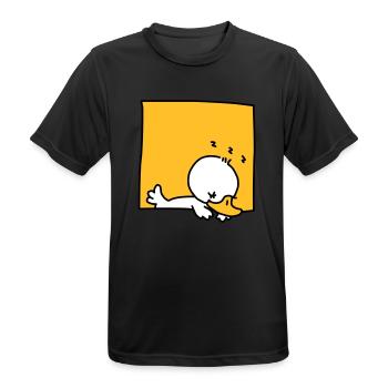 little duck sleeping (3 colors) - Men's Breathable T-Shirt - black - Front - AI Model Male 178 light (178cm)