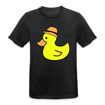 Chapeau de canard - T-shirt respirant Homme - noir - Devant - AI Model Male 178 light (178cm)