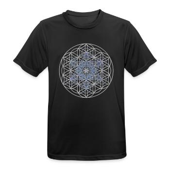 METATRONS WÜRFEL - Blume des Lebens - Männer T-Shirt atmungsaktiv - Schwarz - Vorne - AI Model Male 178 light (178cm)