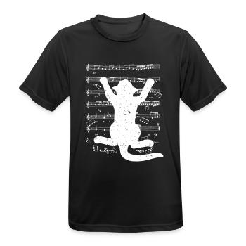 Katzenmusik Noten Musik Katze Musiker Konzert Kind - Männer T-Shirt atmungsaktiv - Schwarz - Vorne - AI Model Male 178 light (178cm)