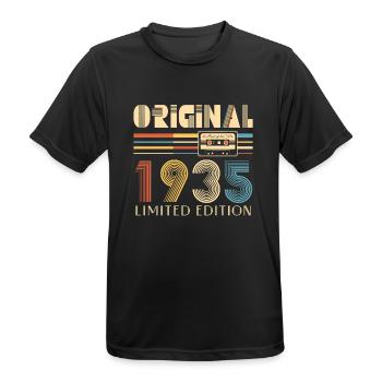 90. Geburtstag 90 Jahre Original 1935 - Männer T-Shirt atmungsaktiv - Schwarz - Vorne - AI Model Male 178 light (178cm)