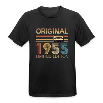 Anniversaire 70 Ans Original 1955 Cadeau Fête - T-shirt respirant Homme - noir - Devant - AI Model Male 178 light (178cm)