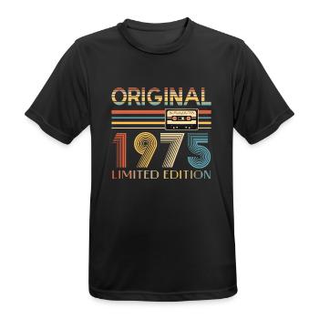 50 ° compleanno originale 1975 50 anni regalo - Maglietta da uomo traspirante - nero - Fronte - AI Model Male 178 light (178cm)