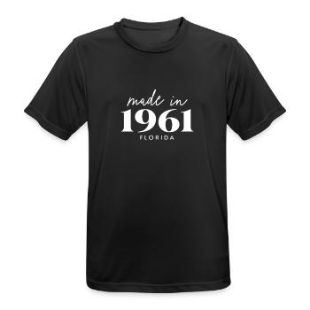 Made 1961 in Florida. Cute Birthday Party - Männer T-Shirt atmungsaktiv - Schwarz - Vorne - AI Model Male 178 light (178cm)