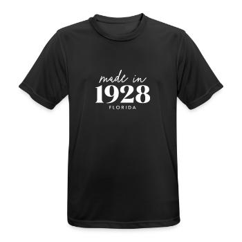 Made 1928 in Florida. Cute Birthday Party - Männer T-Shirt atmungsaktiv - Schwarz - Vorne - AI Model Male 178 light (178cm)