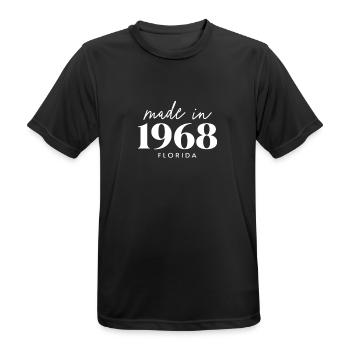Made 1968 in Florida. Cute Birthday Party - Men's Breathable T-Shirt - black - Front - AI Model Male 178 light (178cm)