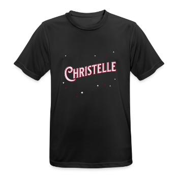 Noms Christelle personnalisés - T-shirt respirant Homme - noir - Devant - AI Model Male 178 light (178cm)