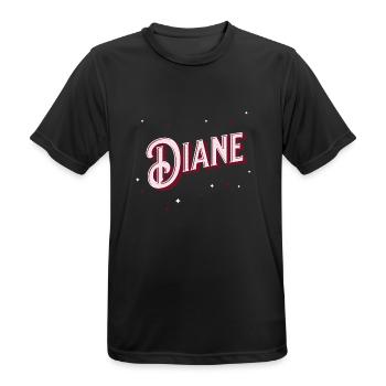 Prénom Diane personnalisé - T-shirt respirant Homme - noir - Devant - AI Model Male 178 light (178cm)