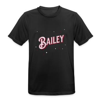 Bailey Namen personalisiert - Männer T-Shirt atmungsaktiv - Schwarz - Vorne - AI Model Male 178 light (178cm)