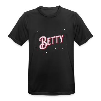 Prénom Betty personnalisé - T-shirt respirant Homme - noir - Devant - AI Model Male 178 light (178cm)