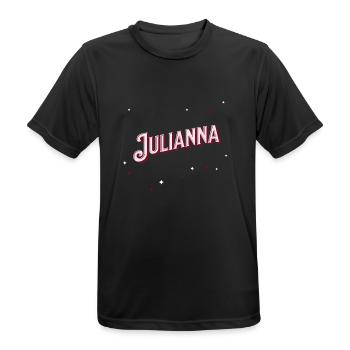 Julianna name personalised - Men's Breathable T-Shirt - black - Front - AI Model Male 178 light (178cm)