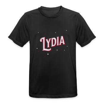 Lydia Namen personalisiert - Männer T-Shirt atmungsaktiv - Schwarz - Vorne - AI Model Male 178 light (178cm)