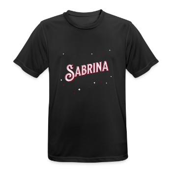 Sabrina Namen personalisiert - Männer T-Shirt atmungsaktiv - Schwarz - Vorne - AI Model Male 178 light (178cm)