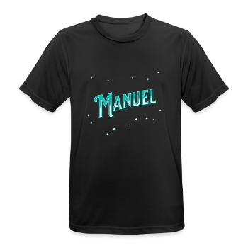 Manuel nom personnalisé - T-shirt respirant Homme - noir - Devant - AI Model Male 178 light (178cm)
