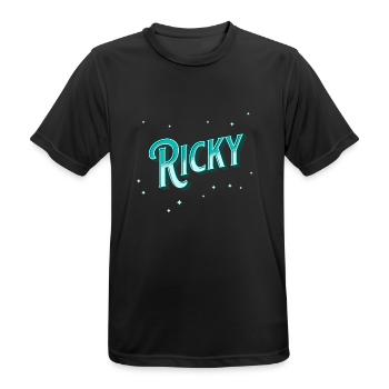 Ricky Nom Personnalisé - T-shirt respirant Homme - noir - Devant - AI Model Male 178 light (178cm)