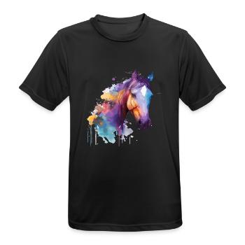 Joli cheval pour les amoureux des chevaux Coloré - T-shirt respirant Homme - noir - Devant - AI Model Male 178 light (178cm)