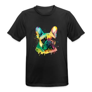 Français Bulldog pour les amoureux des chiens - T-shirt respirant Homme - noir - Devant - AI Model Male 178 light (178cm)