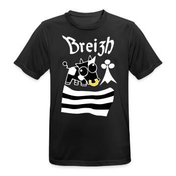 Breizh Bretagne - T-shirt respirant Homme - noir - Devant - AI Model Male 178 light (178cm)