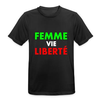 Freiheit des Frauenlebens - Männer T-Shirt atmungsaktiv - Schwarz - Vorne - AI Model Male 178 light (178cm)