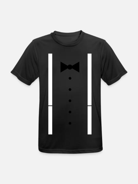 Hosenträger - Männer T-Shirt atmungsaktiv - Schwarz