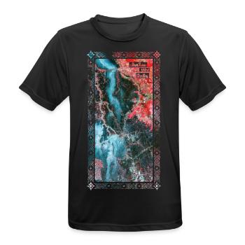 Veins of Earth | Pulau Kreasi - Men's Breathable T-Shirt - black - Front - AI Model Male 178 light (178cm)