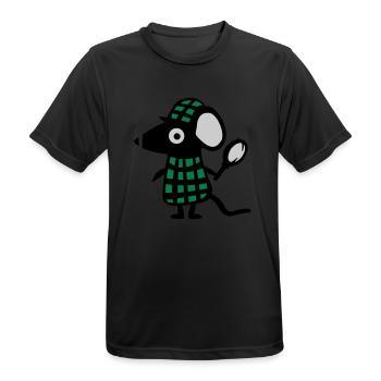 Maus Detektiv - Ratte - Männer T-Shirt atmungsaktiv - Schwarz - Vorne - AI Model Male 178 light (178cm)