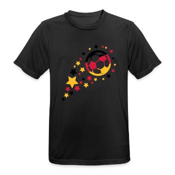 fußball design - Männer T-Shirt atmungsaktiv - Schwarz - Vorne - AI Model Male 178 light (178cm)